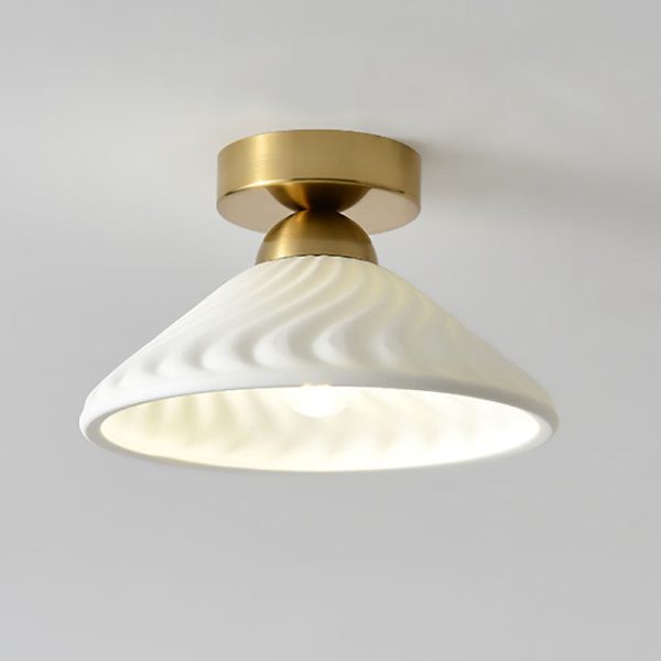 Modern Light Luxury Ceramic Disc 1-Light Semi-Flush Mount Lighting - Image 11