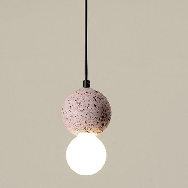 Contemporary Scandinavian Orb Terrazzo 1-Light Pendant Light For Bedroom - Image 9