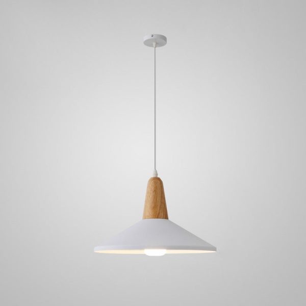 Nordic Minimalist Macaron Solid Color Aluminum Wood 1-Light Pendant Light - Image 18