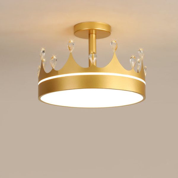 Cartoon Creative Crown LED Kids Semi-Flush Mount Ceiling Light - Image 15