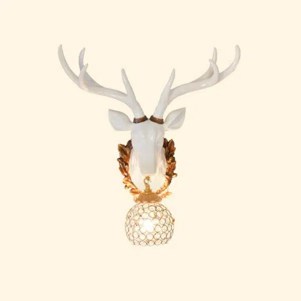European Retro Deer Head Resin 1-Light Wall Sconce Lamp - Image 20