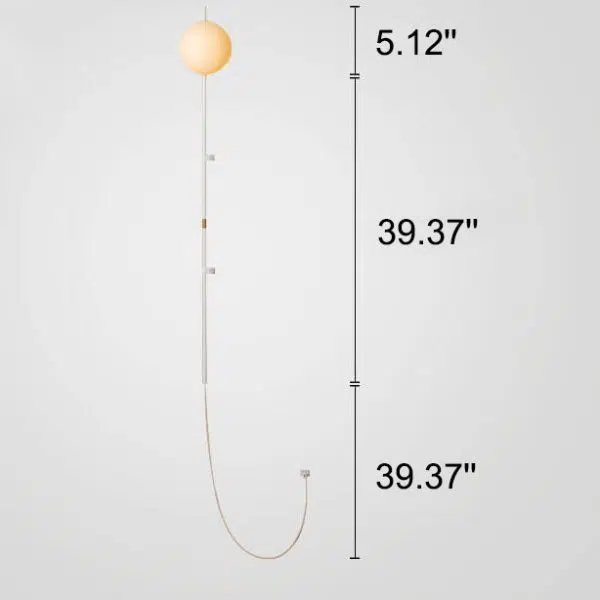Minimalist Long Pole Glass Globe1-Light Wall Sconce Lamp - Image 4