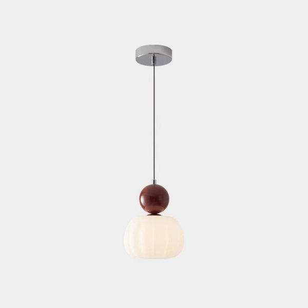 Modern Minimalist Round Pumpkin Iron Acrylic 1-Light Pendant Light For Bedroom - Image 10