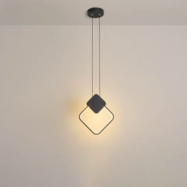 Modern Minimalist Iron Silicone Geometric Round Frame LED Pendant Light for Bedroom - Image 23
