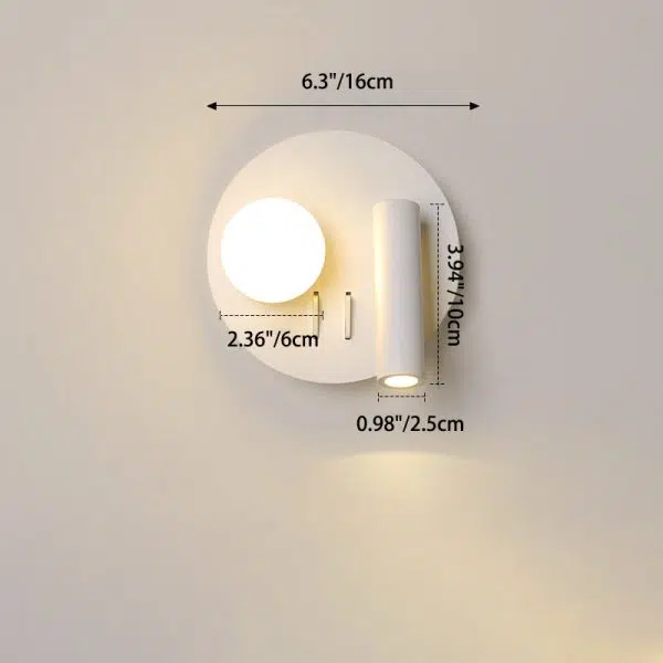 Nordic Minimalist Round/Square Acrylic Iron LED Reading Wall Sconce Lamp - Image 6