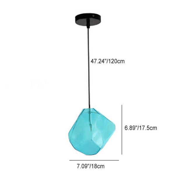 Modern Simplicity Irregular Shape Glass 1-Light Pendant Light For Living Room - Image 5