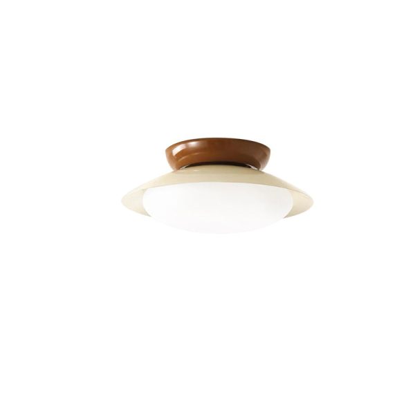 Contemporary Scandinavian Macaron Geometric Semicircle Shade LED Semi-Flush Mount Ceiling Light For Living Room - Image 12