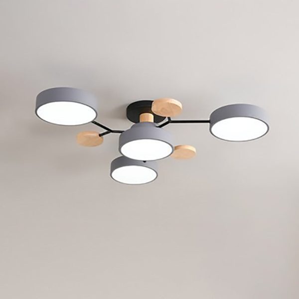 Contemporary Scandinavian Round Molecule Branch Design LED Semi-Flush Mount Ceiling Light For Living Room - Image 11