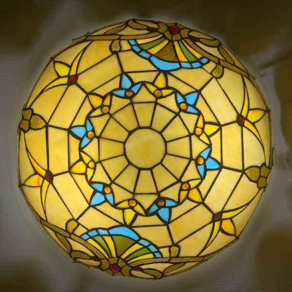 Traditional Tiffany Round Shell Bead Stained Glass 2-Light Flush Mount Ceiling Light For Hallway - Image 27