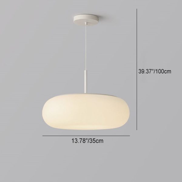 Modern Minimalist Oval Iron PE LED Pendant Light For Living Room - Image 7