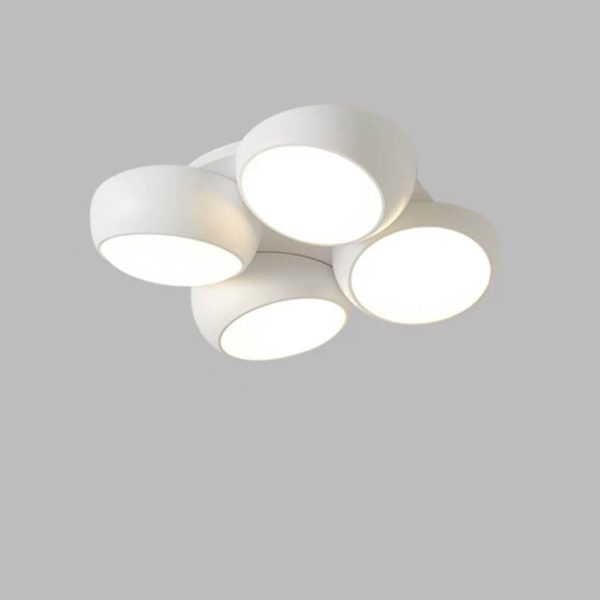 Scandinavian Modern Minimalist Iron Plastic Round LED Semi-Flush Mount Ceiling Light - Image 20