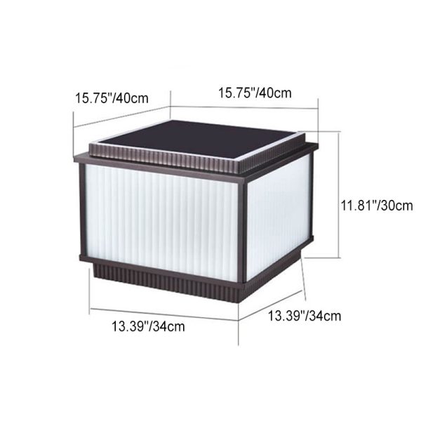 Modern Minimalist Solar Rectangle Aluminum Glass 1-Light Post Head Light  For Outdoor Patio - Image 8