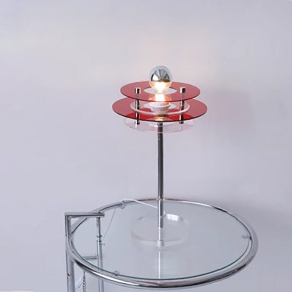 Modern Mid-Century Round Flying Saucer Iron Acrylic 1-Light Table Lamp For Bedroom - Image 12