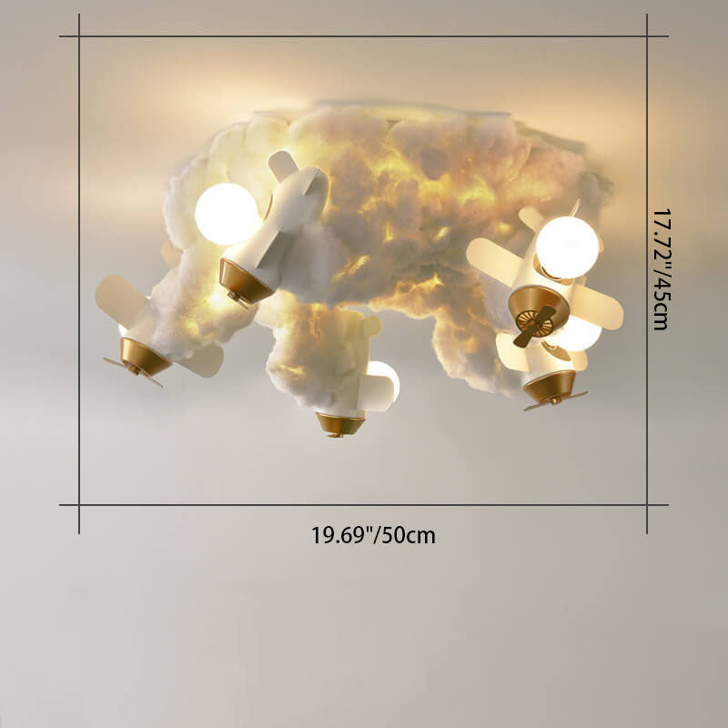 SKU-03-5-LED66W.jpg Modern Creative Spray Airplane Cotton 1/3/5-Light Kids Flush Mount Ceiling Light - Image 9