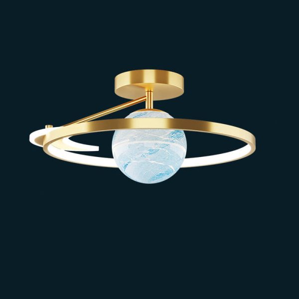 Modern Space Planet Globe LED Semi-Flush Mount Ceiling Light - Image 12
