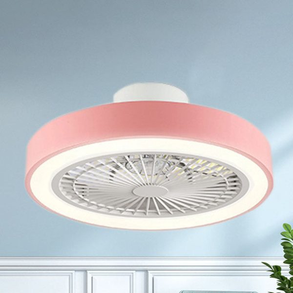 Modern Minimalist Solid Color Iron Copper LED Flush Mount Ceiling Fan Light - Image 4