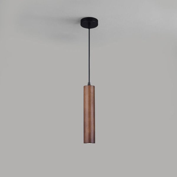 Modern Minimalist Wood Cylinder LED Pendant Light - Image 11