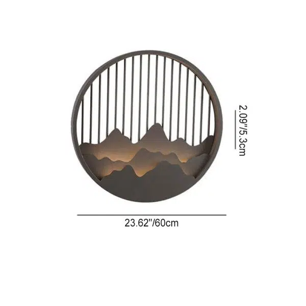 Chinese Modern Round Mountain Stainless Steel PC LED Waterproof Outdoor Wall Sconce Light - Image 7