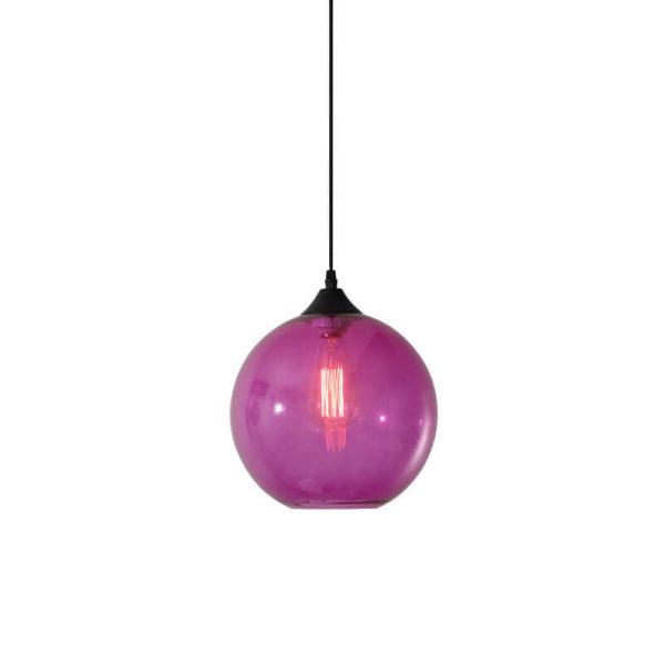 Nordic Minimalist Stained Round Glass 1-Light Pendant Light - Image 20