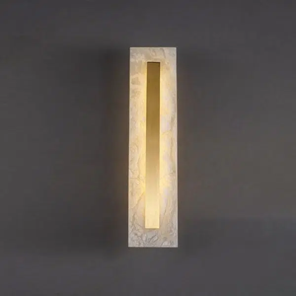 Light Luxury Brass Marble Oval Square LED Wall Sconce Lamp - Image 4