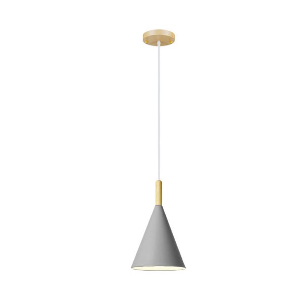 Nordic Minimalist Macaron Cone Wood 1-Light Pendant Light - Image 6