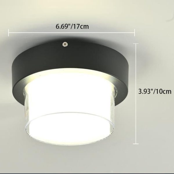 Modern Minimalist Die-Cast Aluminum Square Round Outdoor LED Flush Mount Ceiling Light - Image 3