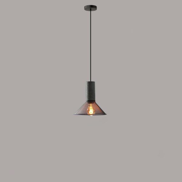 Contemporary Industrial Cylindrical Tapered Cement Iron 1-Light Pendant Light For Living Room - Image 21