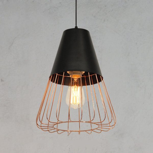 Nordic Creative Iron Cage Geometry 1-Light Pendant Light - Image 8