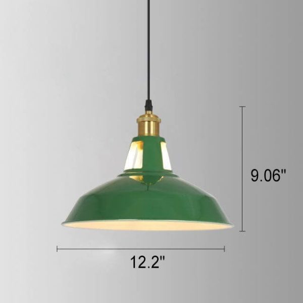 Industrial Vintage Green Iron Dome Cone 1-Light Pendant Light - Image 15