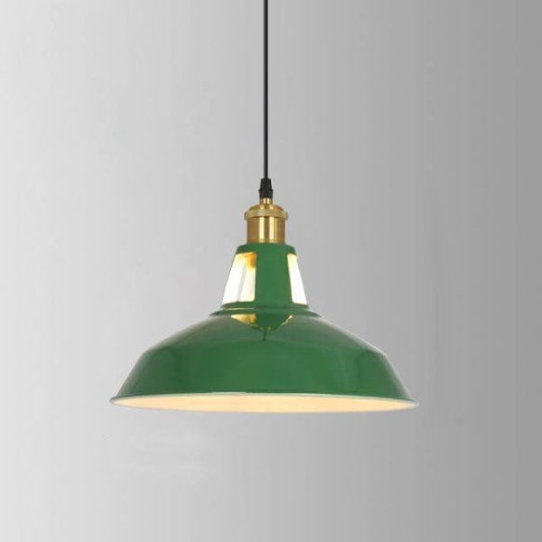 Industrial Vintage Green Iron Dome Cone 1-Light Pendant Light - Image 5