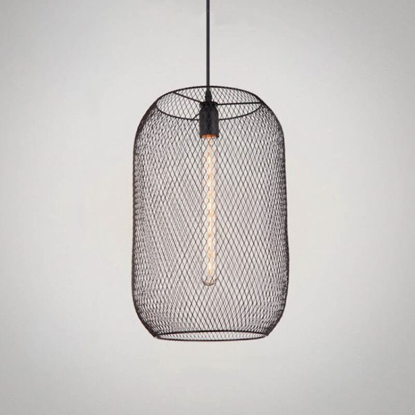 Industrial Creative Cylindrical Iron Mesh 1-Light Pendant Light - Image 18