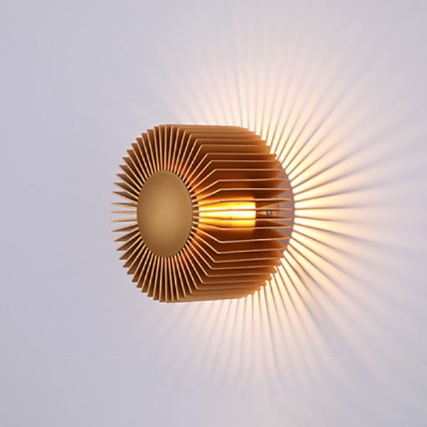 Modern Minimalist Aluminum Round Sun Flower Design LED Wall Sconce Lamp For Living Room - Image 7