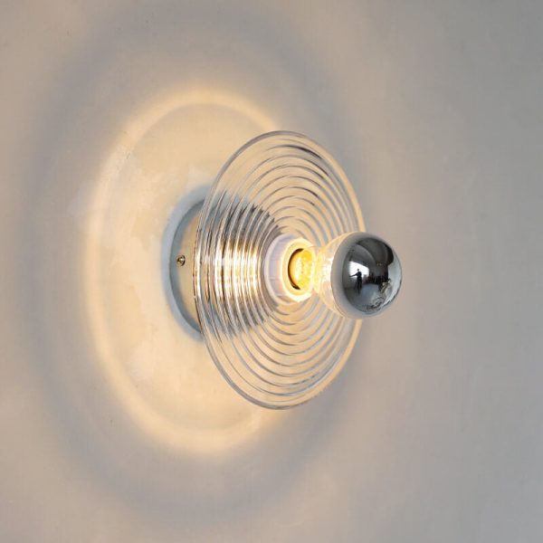 Modern Creative Water Ripple Transparent Glass Iron 1-Light Wall Sconce Lamp - Image 2