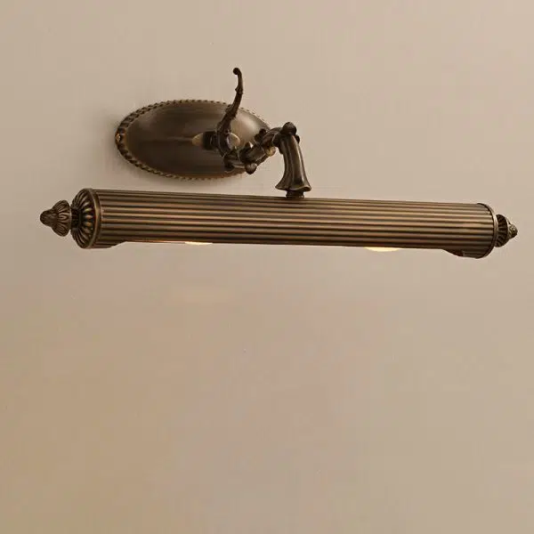 French Antique Copper Cylindrical 2-Light Mirror Front Wall Sconce Lamp - Image 11