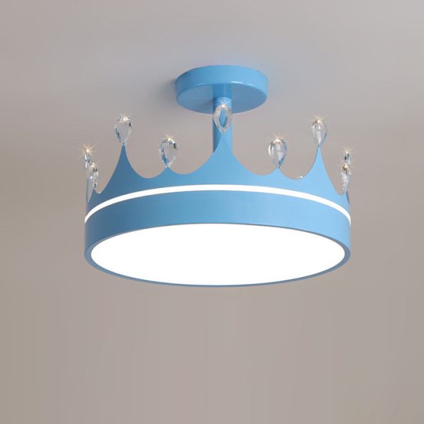 Cartoon Creative Crown LED Kids Semi-Flush Mount Ceiling Light - Image 16