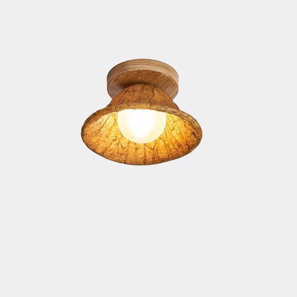 Japanese Wabi-sabi Lotus Leaf Resin 1-Light Semi-Flush Mount Ceiling Light - Image 5