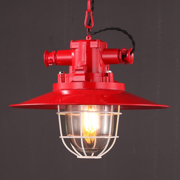 Industrial Vintage Blast Iron Cage 1-Light Pendant Light - Image 4