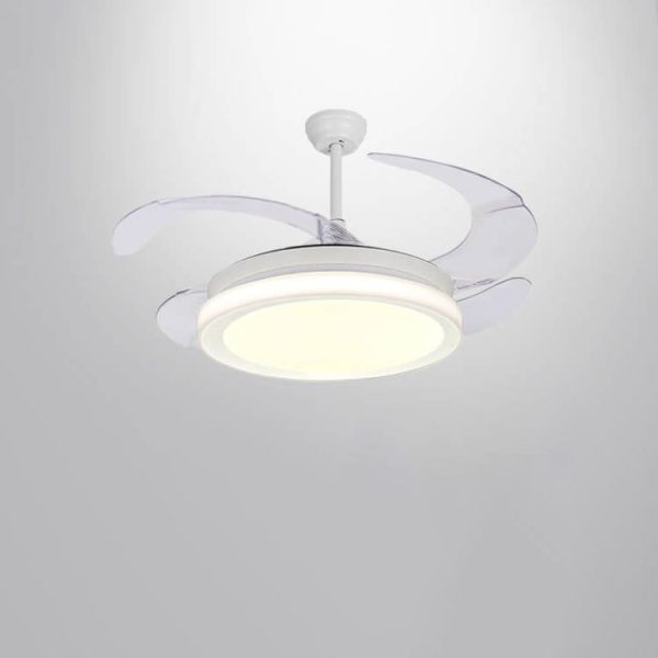 Nordic Invisible Fan Round Design LED  Downrods Ceiling Fan Light - Image 3