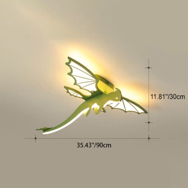 Contemporary Creative Acrylic Cartoon Dinosaur LED Semi-Flush Mount Ceiling Light For Bedroom - Image 8