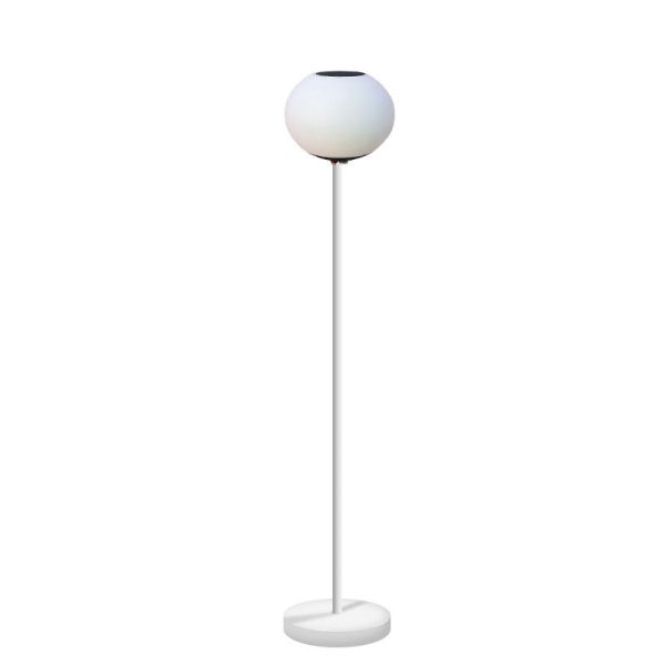 Solar Modern Minimalist Wrought Iron PE Oval LED Outdoor Standing Floor Lamp - Image 11