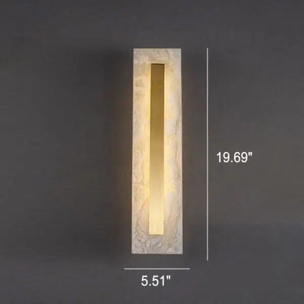 Light Luxury Brass Marble Oval Square LED Wall Sconce Lamp - Image 15