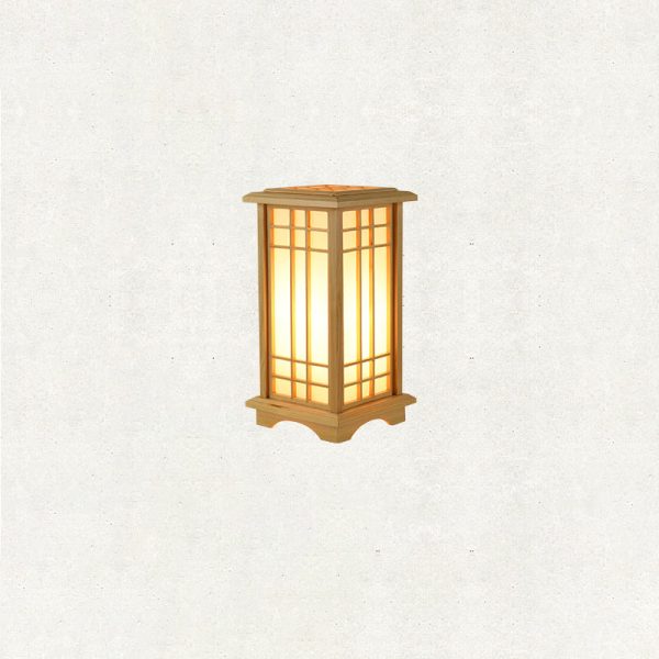 Traditional Japanese Wood Acrylic Pillar Rectangular 1/2/3 Light Standing Floor Lamp For Bedroom - Image 11
