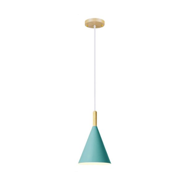 Nordic Minimalist Macaron Cone Wood 1-Light Pendant Light - Image 7