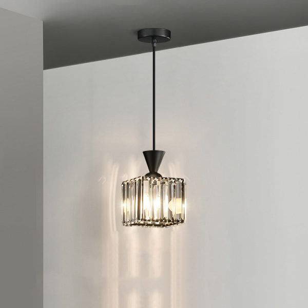 Contemporary Luxury Radiant Prismatic Clear Crystal Shade 1-Light Pendant Light For Living Room - Image 12