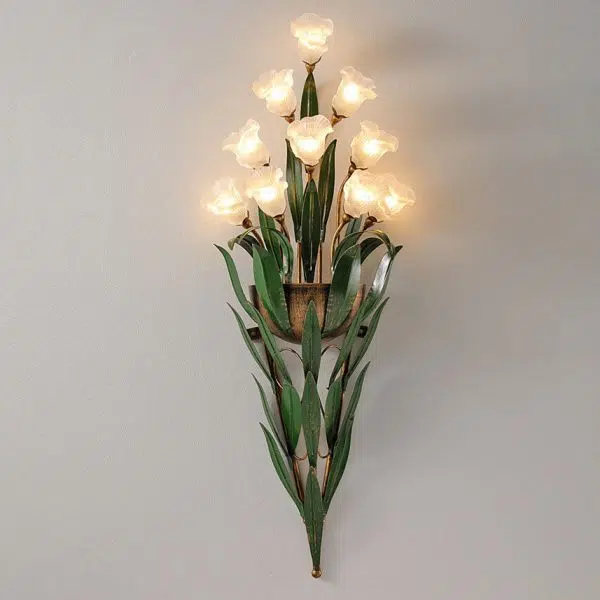 Modern Minimalist Glass Flower 6/10-Light Wall Sconce Lamp - Image 12