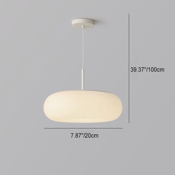 Modern Minimalist Oval Iron PE LED Pendant Light For Living Room - Image 6