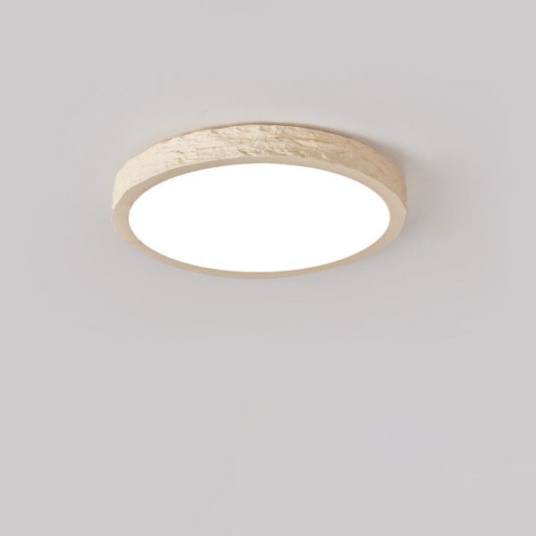 Modern Minimalist Round Stone Grain Resin Iron LED Flush Mount Ceiling Light For Bedroom - Image 17