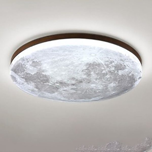 Nordic Minimalist Moon Round Acrylic LED Flush Mount Ceiling Light - Image 8