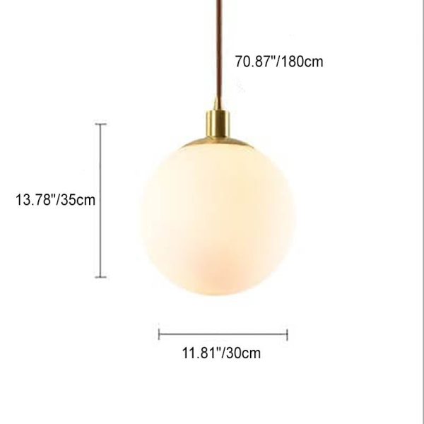 Nordic Minimalist White Orb 1-Light Pendant Light - Image 14