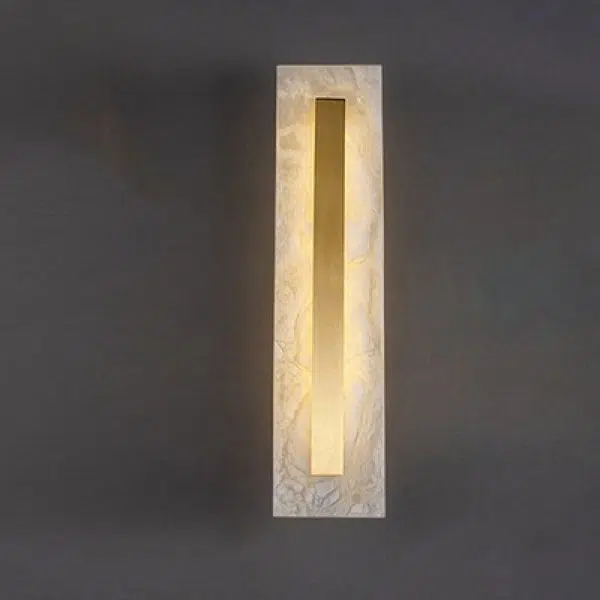 Light Luxury Brass Marble Oval Square LED Wall Sconce Lamp - Image 6